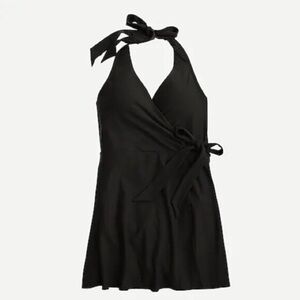 J. Crew Black Halter One-Piece Swimdress